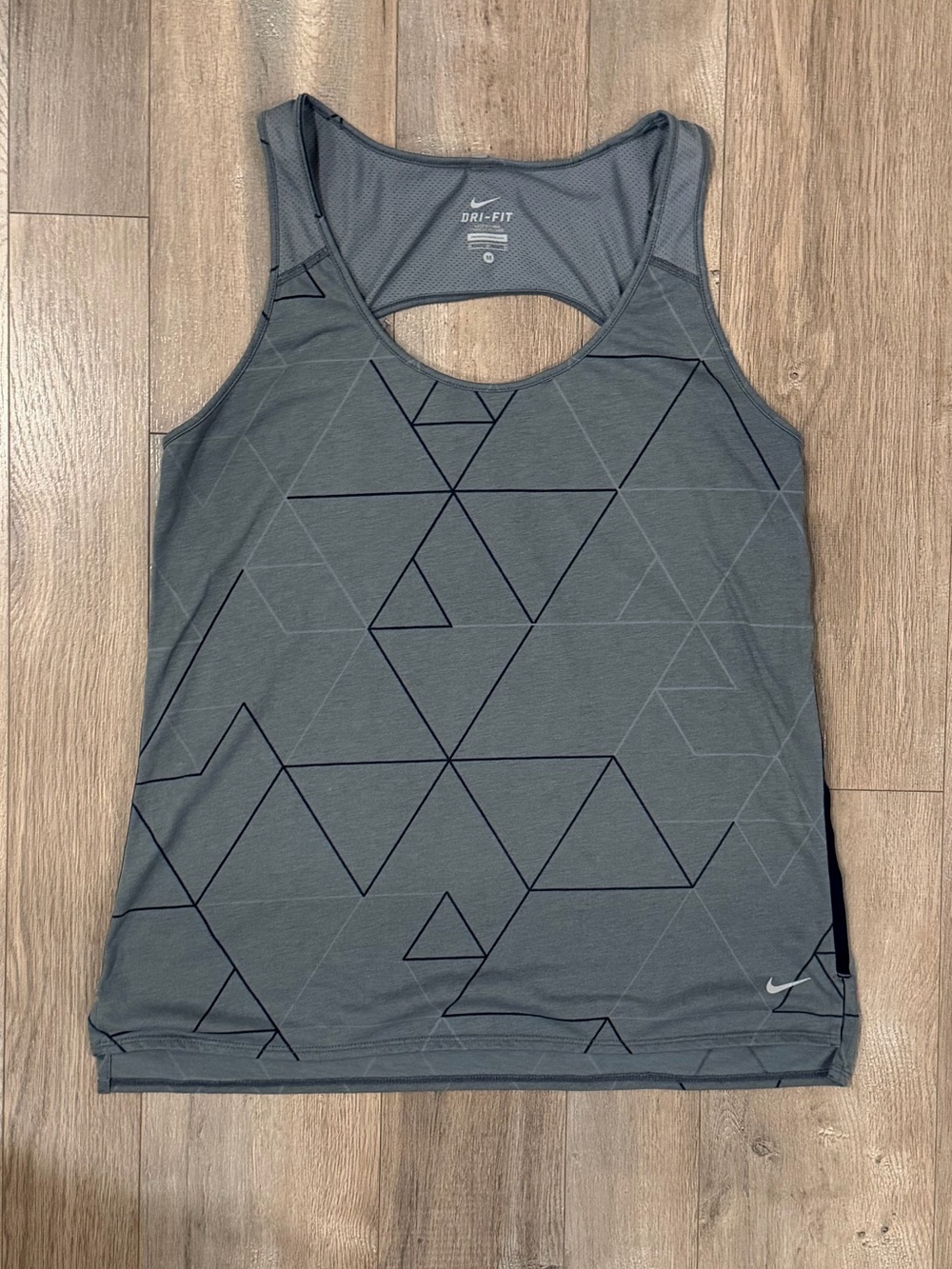 Nike Gray Geometric Racerback Workout Tank